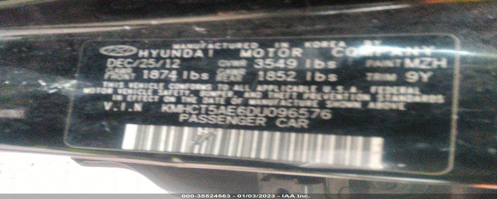 KMHCT5AE6DU096576 2013 HYUNDAI ACCENT photo no. 9