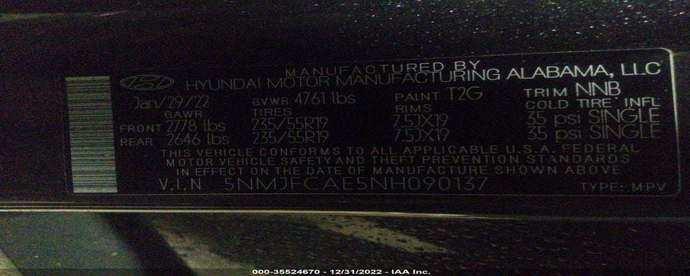 5NMJFCAE5NH090137 2022 HYUNDAI TUCSON photo no. 9