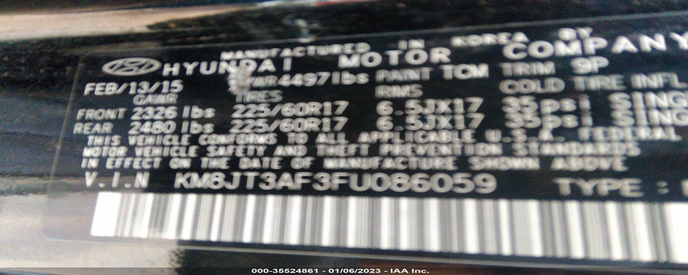 KM8JT3AF3FU086059 2015 HYUNDAI TUCSON photo no. 9