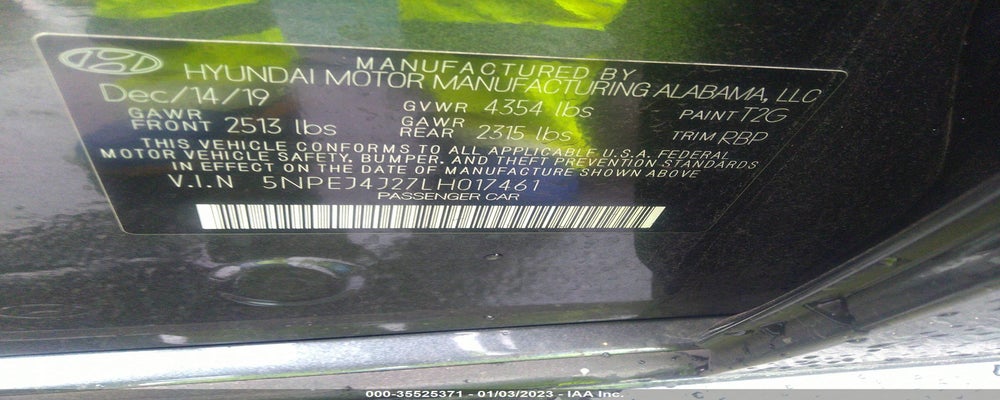 5NPEJ4J27LH017461 2020 HYUNDAI SONATA photo no. 9