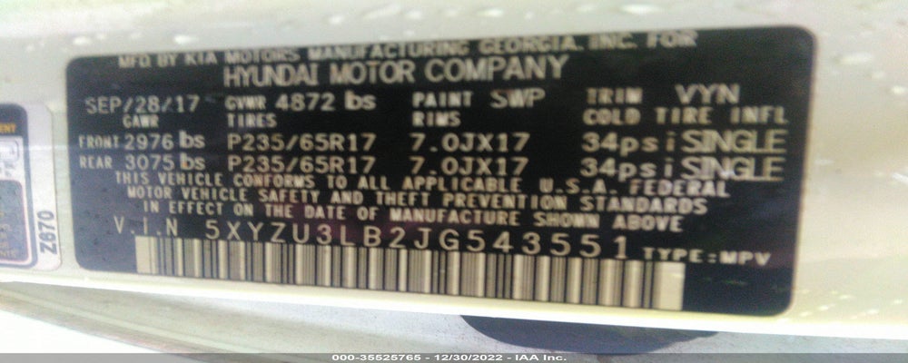 5XYZU3LB2JG543551 2018 HYUNDAI SANTA FE SPORT photo no. 9