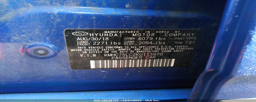KMHC75LC2KU113970 2019 HYUNDAI IONIQ HYBRID photo no. 9