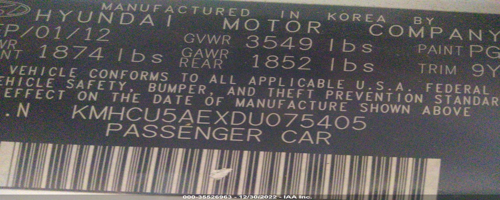 KMHCU5AEXDU075405 2013 HYUNDAI ACCENT photo no. 9