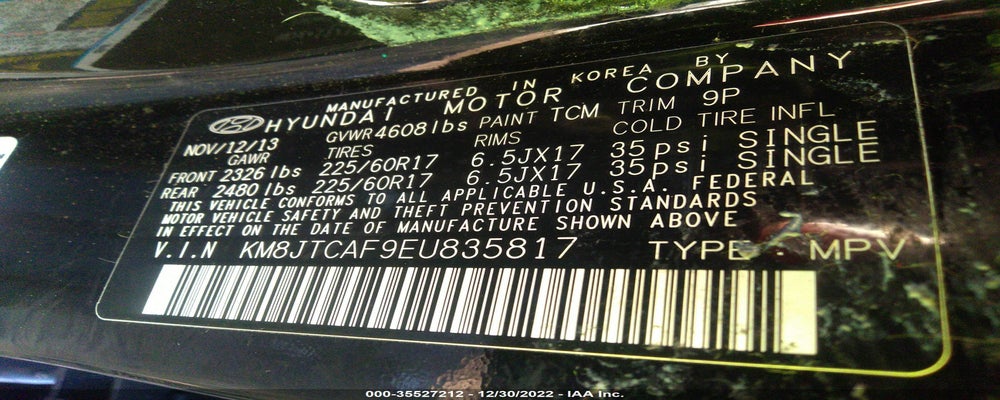 KM8JTCAF9EU835817 2014 HYUNDAI TUCSON photo no. 9