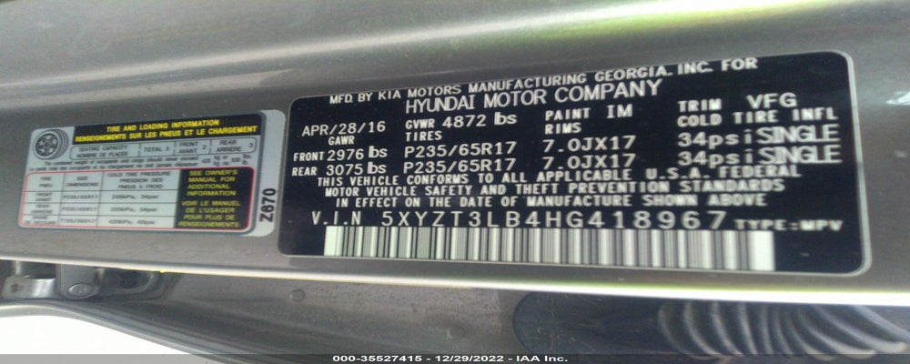 5XYZT3LB4HG418967 2017 HYUNDAI SANTA FE SPORT photo no. 9