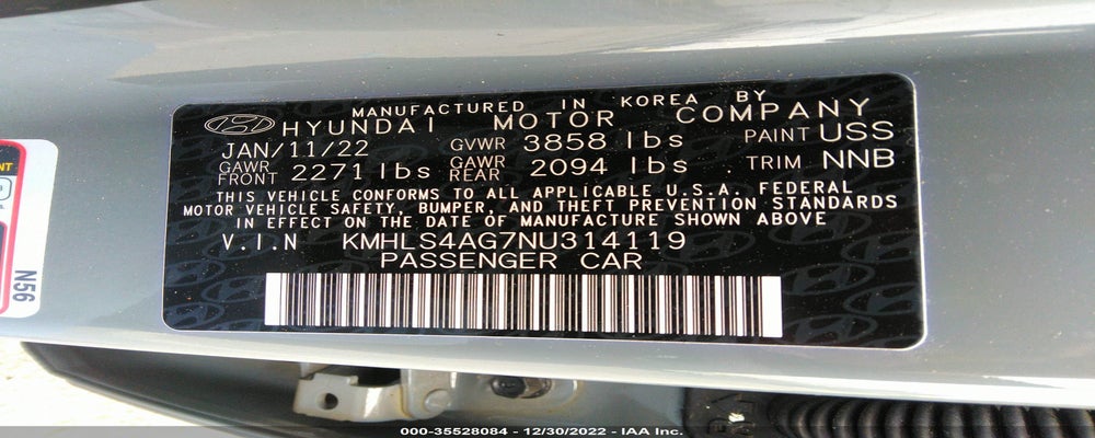 KMHLS4AG7NU314119 2022 HYUNDAI ELANTRA photo no. 9