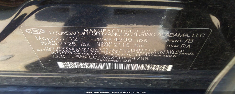 5NPEC4ACXDH534788 2013 HYUNDAI SONATA photo no. 9