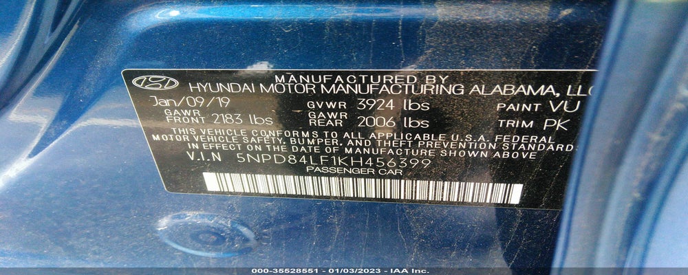 5NPD84LF1KH456399 2019 HYUNDAI ELANTRA photo no. 9