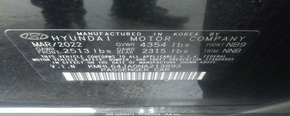 KMHL64JA0NA213893 2022 HYUNDAI SONATA photo no. 9