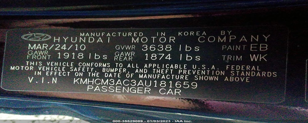 KMHCM3AC3AU181659 2010 HYUNDAI ACCENT photo no. 9