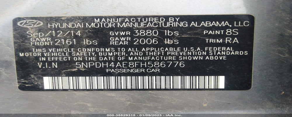 5NPDH4AE8FH586776 2015 HYUNDAI ELANTRA photo no. 9