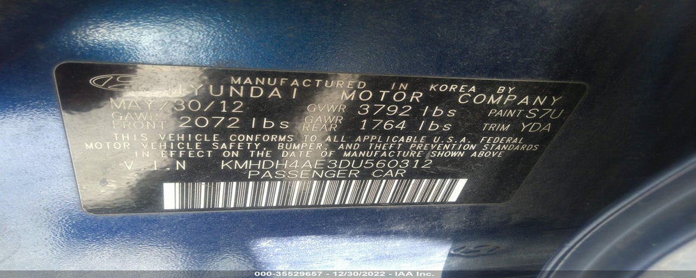 KMHDH4AE3DU560312 2013 HYUNDAI ELANTRA photo no. 9