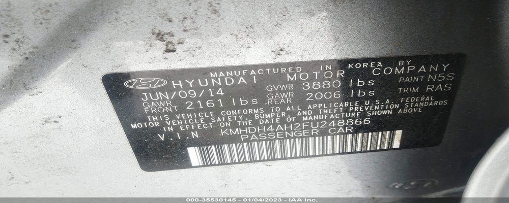KMHDH4AH2FU248866 2015 HYUNDAI ELANTRA photo no. 9