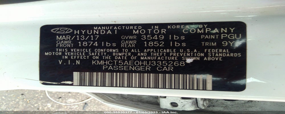 KMHCT5AE0HU335268 2017 HYUNDAI ACCENT photo no. 9