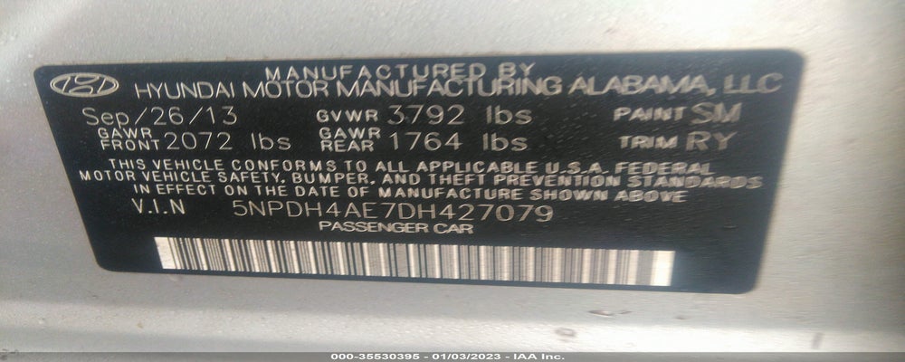5NPDH4AE7DH427079 2013 HYUNDAI ELANTRA photo no. 9
