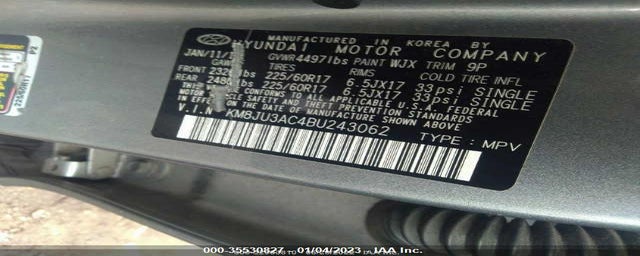 KM8JU3AC4BU243062 2011 HYUNDAI TUCSON photo no. 9