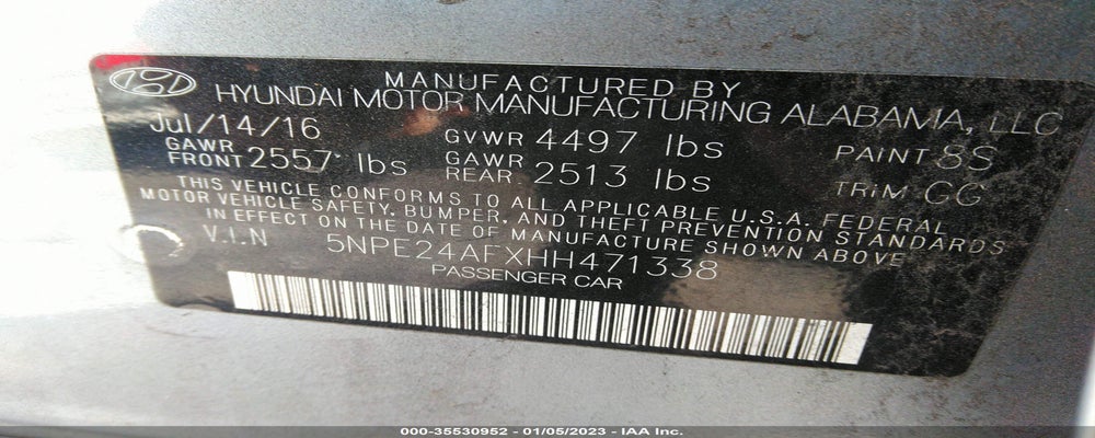 5NPE24AFXHH471338 2017 HYUNDAI SONATA photo no. 9