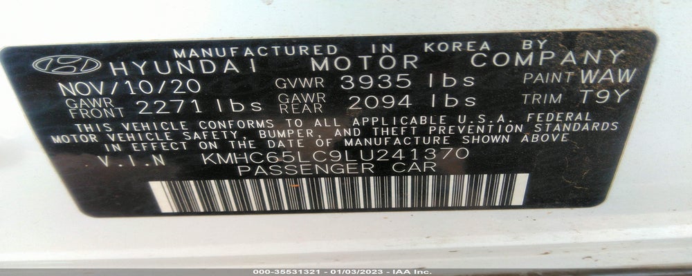 KMHC65LC9LU241370 2020 HYUNDAI IONIQ HYBRID photo no. 9