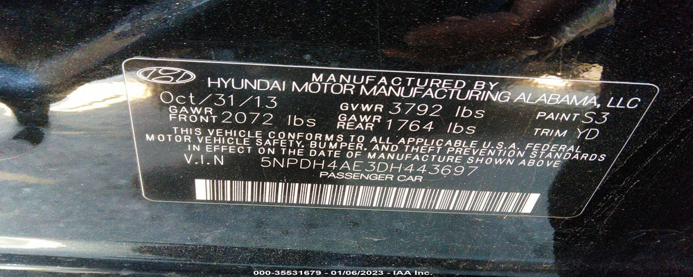 5NPDH4AE3DH443697 2013 HYUNDAI ELANTRA photo no. 9
