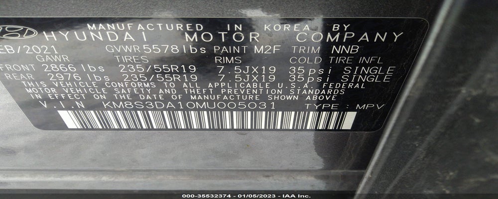 KM8S3DA10MU005031 2021 HYUNDAI SANTA FE HYBRID photo no. 9
