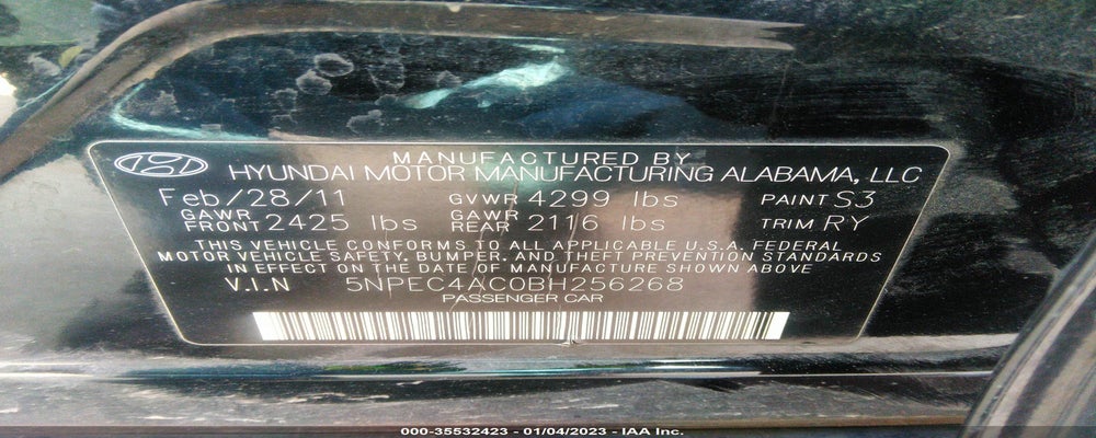 5NPEC4AC0BH256268 2011 HYUNDAI SONATA photo no. 9