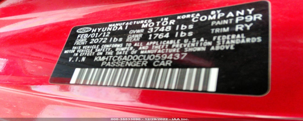 KMHTC6AD0CU059437 2012 HYUNDAI VELOSTER photo no. 9