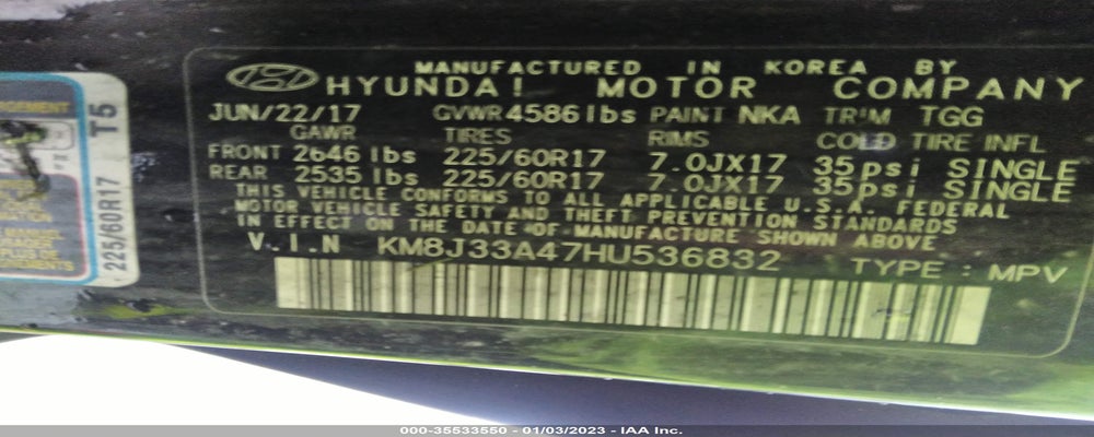 KM8J33A47HU536832 2017 HYUNDAI TUCSON photo no. 9