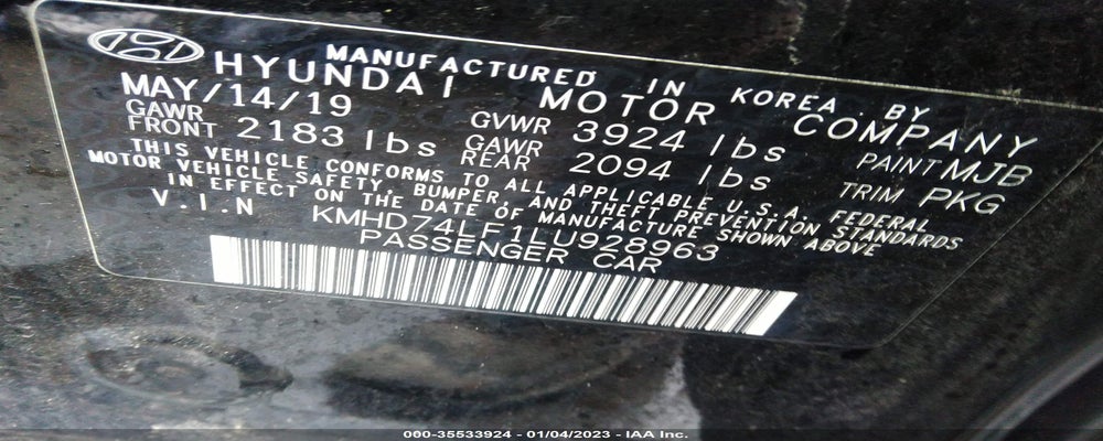 KMHD74LF1LU928963 2020 HYUNDAI ELANTRA photo no. 9