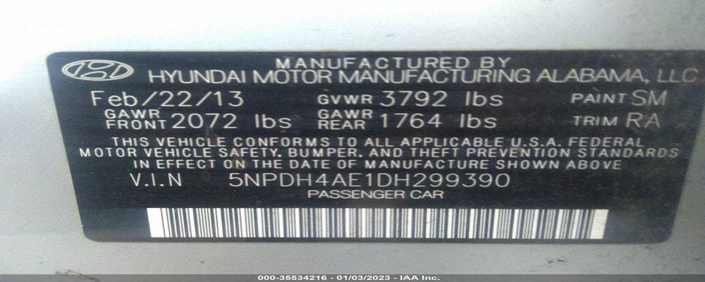 5NPDH4AE1DH299390 2013 HYUNDAI ELANTRA photo no. 9