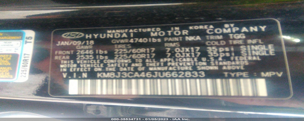 KM8J3CA46JU662833 2018 HYUNDAI TUCSON photo no. 9
