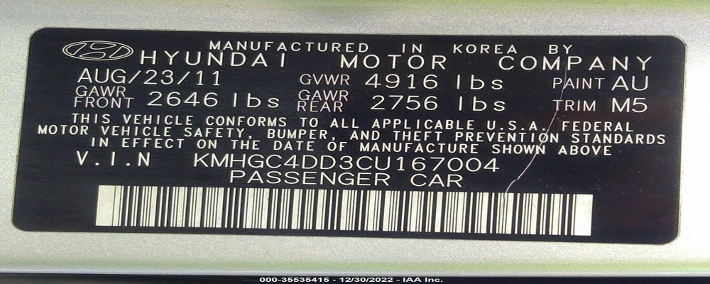 KMHGC4DD3CU167004 2012 HYUNDAI GENESIS photo no. 9