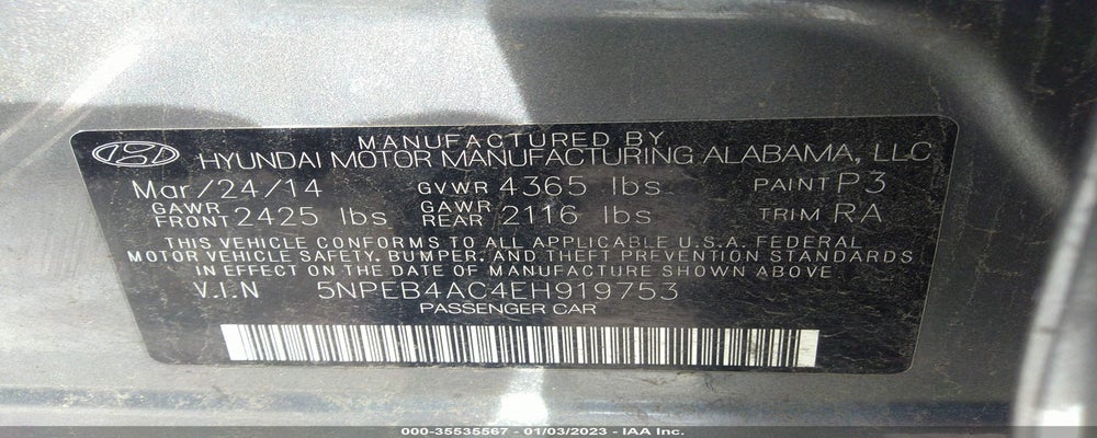 5NPEB4AC4EH919753 2014 HYUNDAI SONATA photo no. 9
