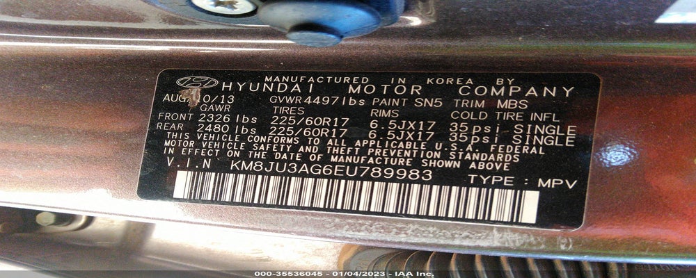KM8JU3AG6EU789983 2014 HYUNDAI TUCSON photo no. 9