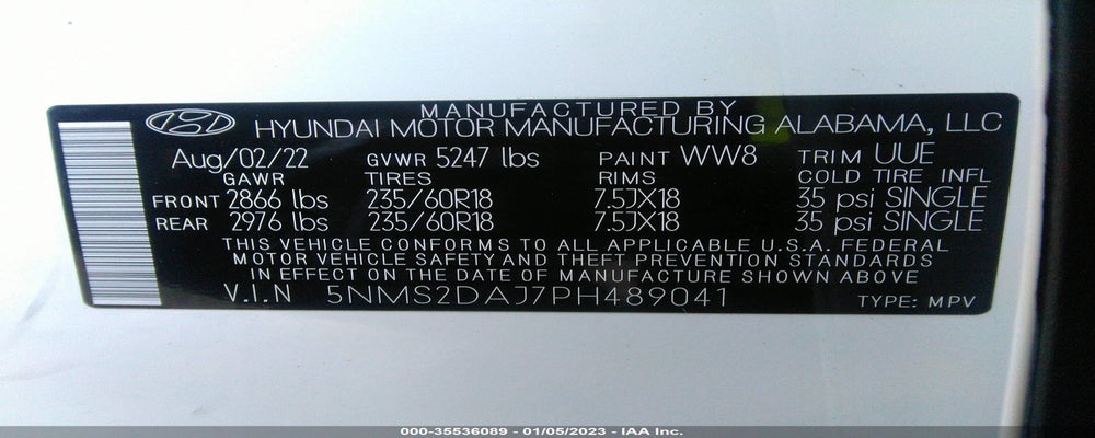 5NMS2DAJ7PH489041 2023 HYUNDAI SANTA FE photo no. 9