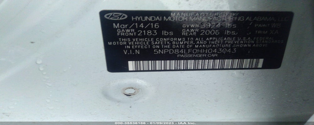 5NPD84LF0HH043043 2017 HYUNDAI ELANTRA photo no. 9