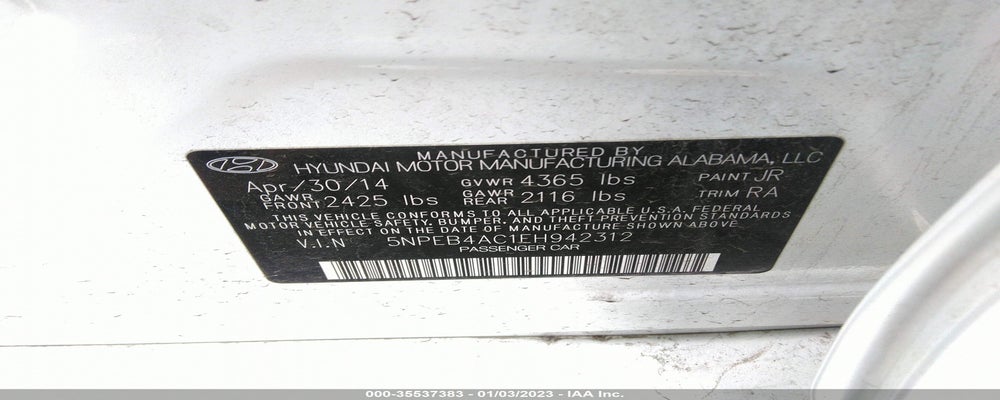 5NPEB4AC1EH942312 2014 HYUNDAI SONATA photo no. 9