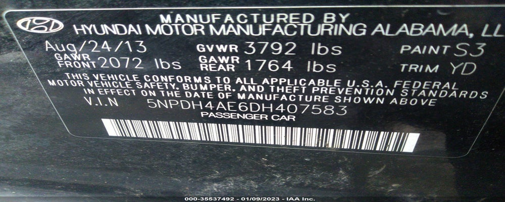5NPDH4AE6DH407583 2013 HYUNDAI ELANTRA photo no. 9