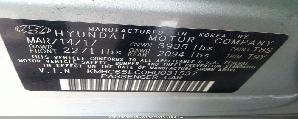 KMHC65LC0HU031537 2017 HYUNDAI IONIQ HYBRID photo no. 9