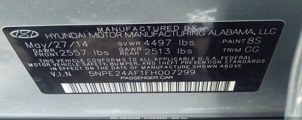 5NPE24AF1FH007299 2015 HYUNDAI SONATA photo no. 9