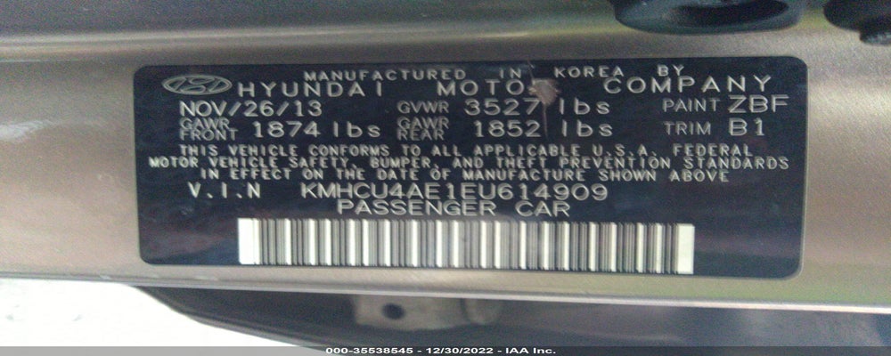 KMHCU4AE1EU614909 2014 HYUNDAI ACCENT photo no. 9