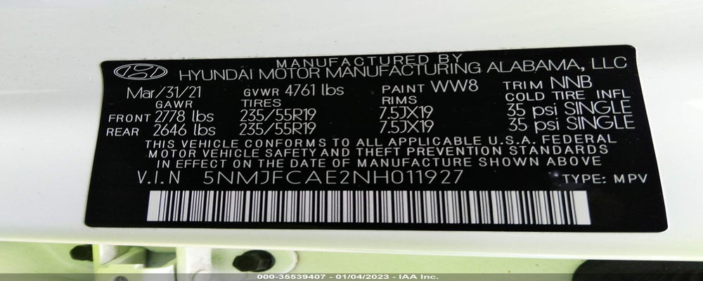 5NMJFCAE2NH011927 2022 HYUNDAI TUCSON photo no. 9