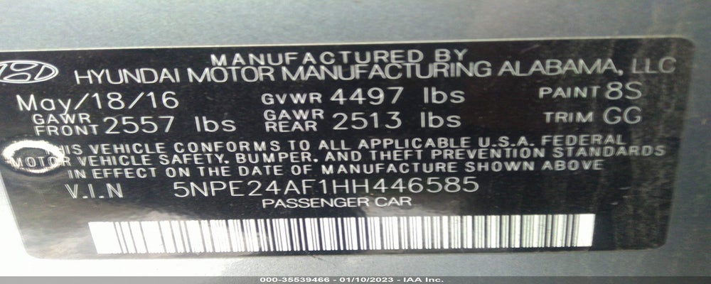 5NPE24AF1HH446585 2017 HYUNDAI SONATA photo no. 9