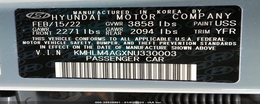 KMHLM4AGXNU330003 2022 HYUNDAI ELANTRA photo no. 9