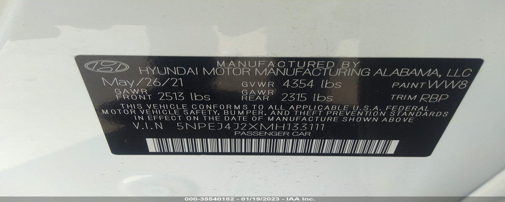 5NPEJ4J2XMH133111 2021 HYUNDAI SONATA photo no. 9