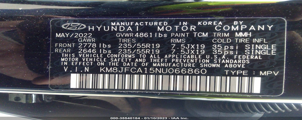 KM8JFCA15NU066860 2022 HYUNDAI TUCSON HYBRID photo no. 9