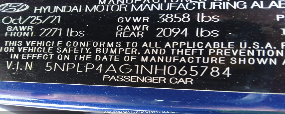 5NPLP4AG1NH065784 2022 HYUNDAI ELANTRA photo no. 9