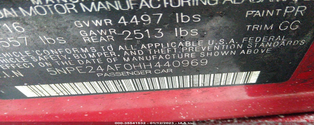 5NPE24AF0HH440969 2017 HYUNDAI SONATA photo no. 9