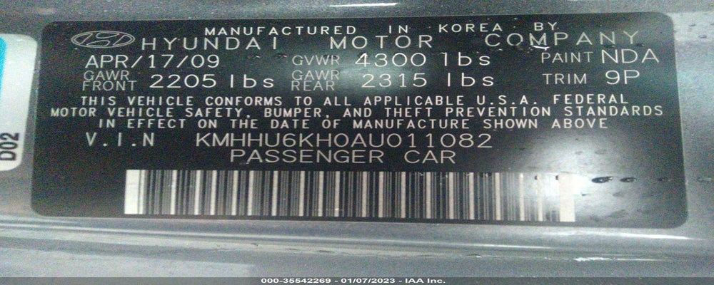KMHHU6KH0AU011082 2010 HYUNDAI GENESIS COUPE photo no. 9