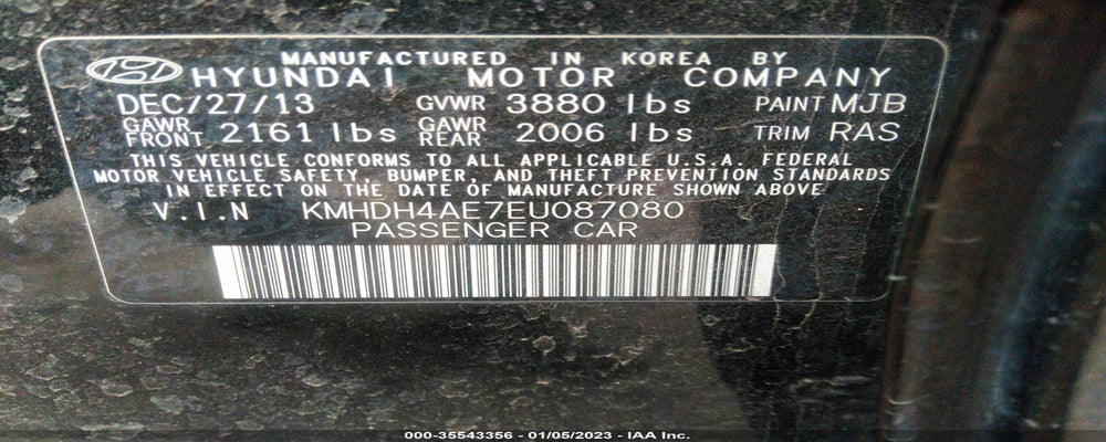 KMHDH4AE7EU087080 2014 HYUNDAI ELANTRA photo no. 9