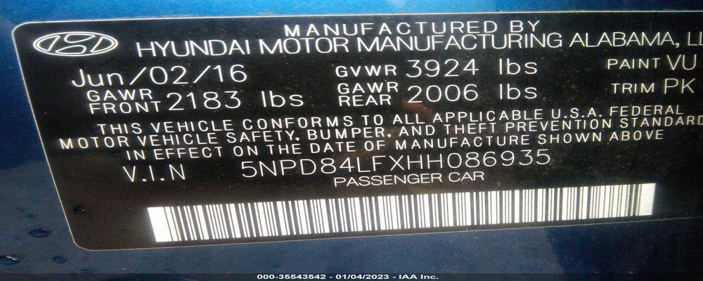 5NPD84LFXHH086935 2017 HYUNDAI ELANTRA photo no. 9